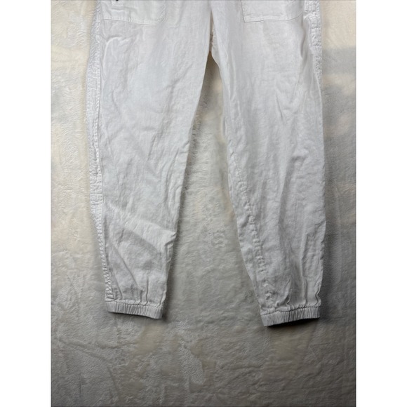 Athleta Womens Cabo Linen Jogger Pants Sz 14 White Beachy Summer Casual Festival - Picture 7 of 16